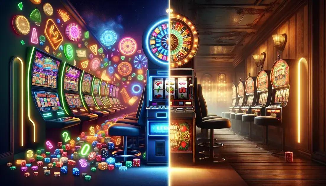 Comparação entre slots online e físicos